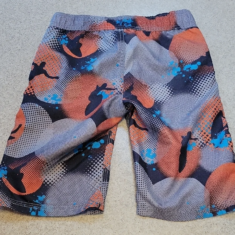 Gymboree Orange and Blue Kids Swim Trunks Size 6